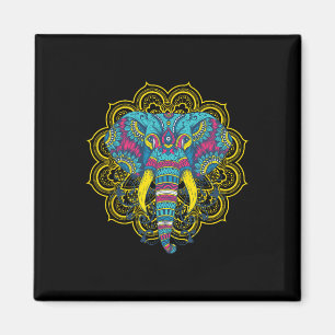 Aimant Nous aimons les éléphants motif mandala éléphant I
