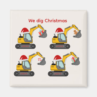 Aimant Nous aimons Noël - Les excavateurs du Père Noël Ma