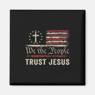 Aimant Nous Le Peuple Faire Confiance Jésus - Drapeau Usa