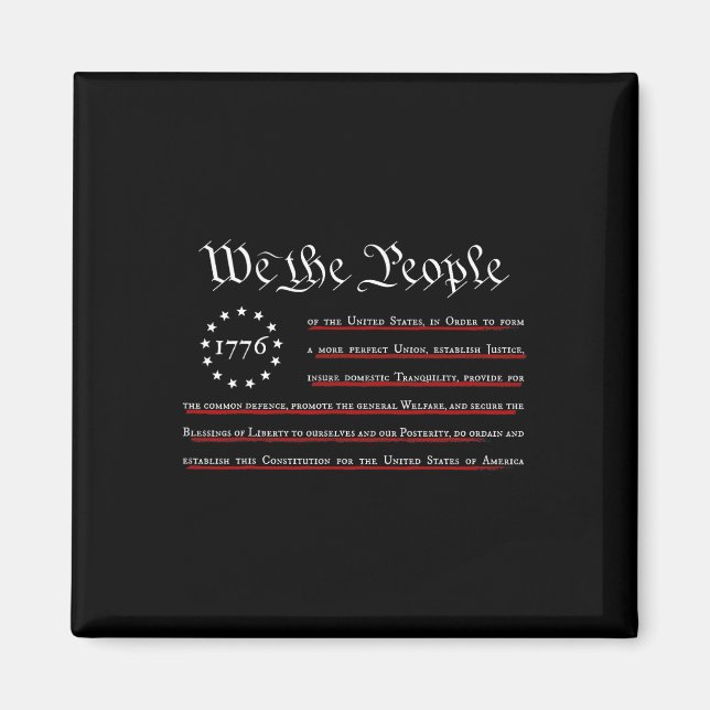Aimant Nous Le Peuple Préambule La Constitution Américain (Devant)