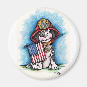 Aimant Nous n'oublierons jamais 9/11 Pompier Dalmatien
