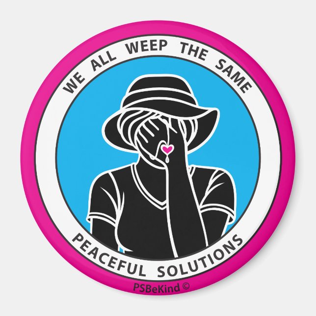 Aimant 'Nous pleurons tous pareil 1 rose_3” (Devant)