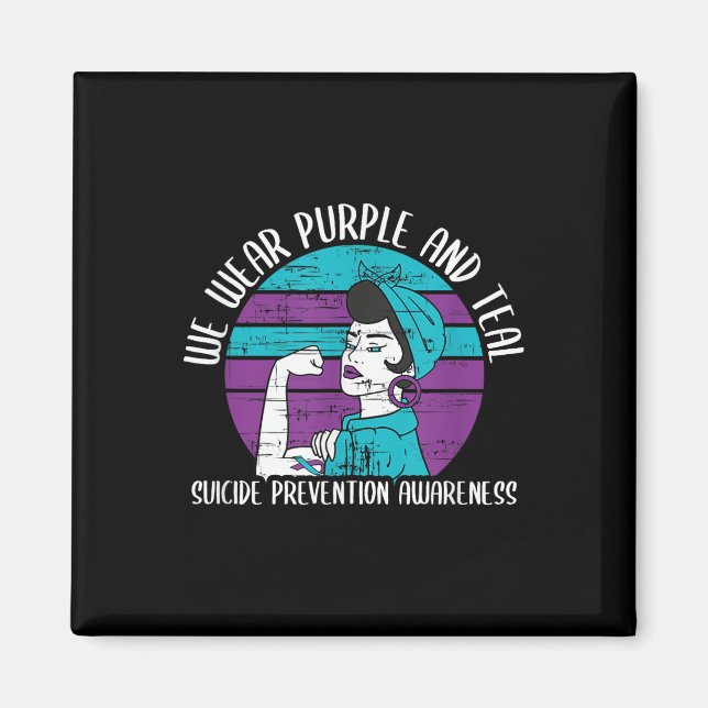 Aimant Nous Portons Violet Et Turquoise - Prévention Du S (Devant)