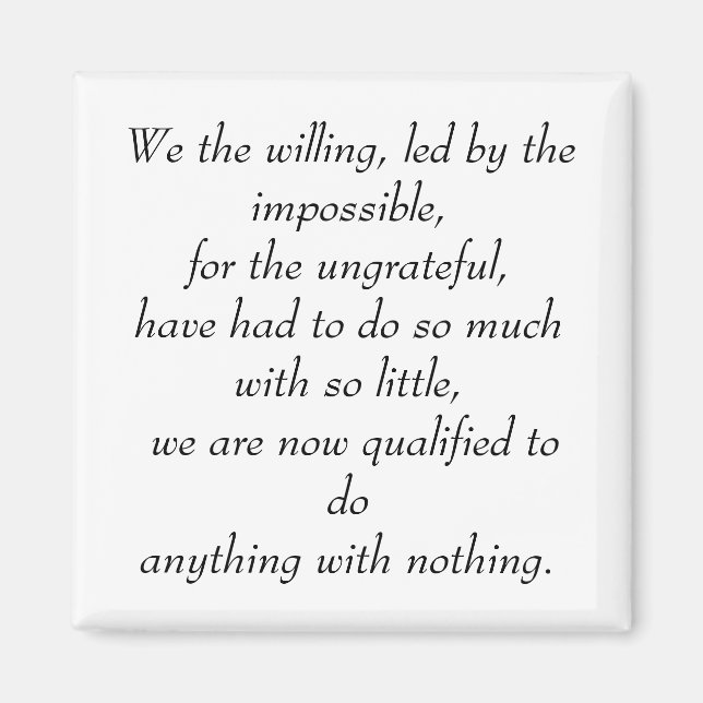 Aimant Nous sommes prêts, menés par l'impossible, pour le (Devant)