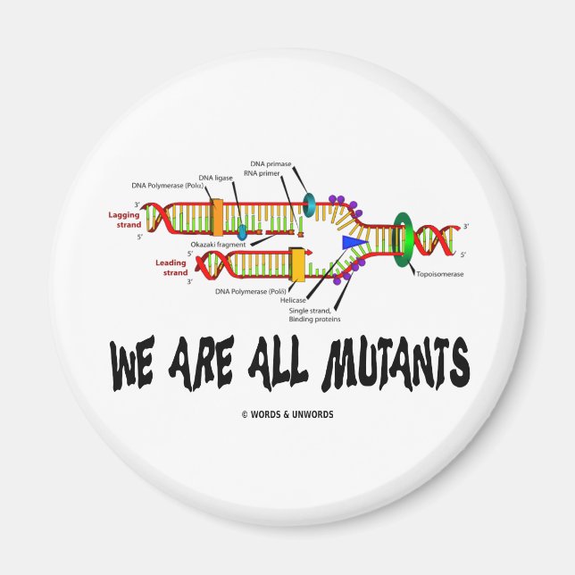 Aimant Nous sommes tous des mutants (Humour de réplicatio (Devant)