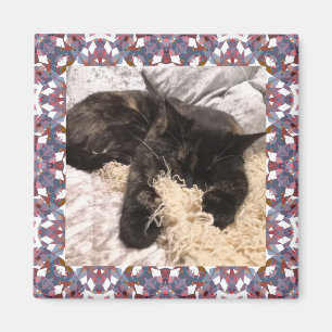 Aimant Nouveau animal Brown Gris de Noël Carré cadre de N