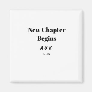 Aimant NOUVEAU CHAPITRE COMMENCE nom du couple mariage LI