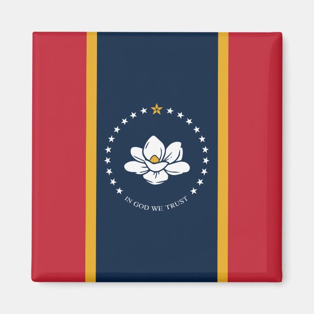 Aimant Nouveau drapeau d'État du Mississipi (Devant)