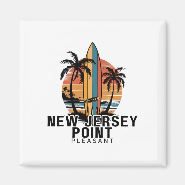 Aimant Nouveau Jersey Point Pleasant Surfant Surfeur _1  (Devant)