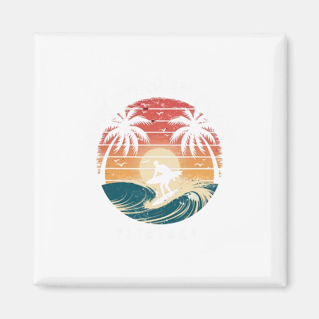 Aimant Nouveau Jersey Point Pleasant Surfboard Vagues Pla (Devant)