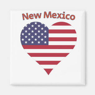 Aimant Nouveau-Mexique American Flag Heart