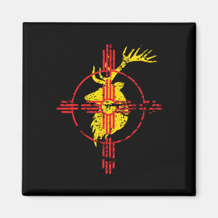 Aimant Nouveau-Mexique Drapeau Elk Chasse Symbole Zia Des