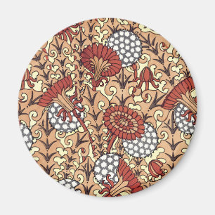 Aimant Nouveau orange floral
