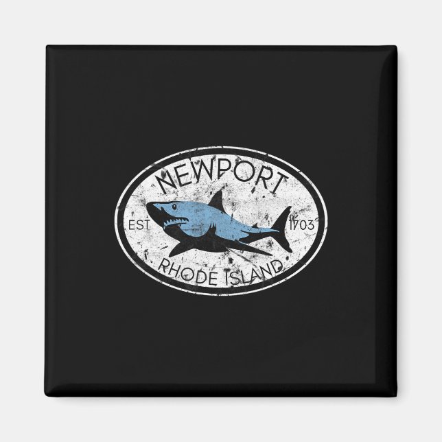 Aimant Nouveau-Port Rhode Island Pêche Requin Poisson Pla (Devant)