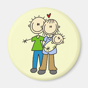 Aimant Nouveaux parents avec des Tshirts bébé et cadeaux