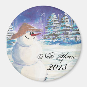 Aimant Nouvel An 2013 Snowman Art