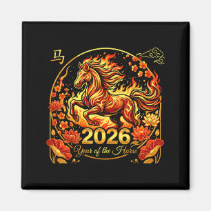 Aimant Nouvel An chinois année du cheval de feu 2026