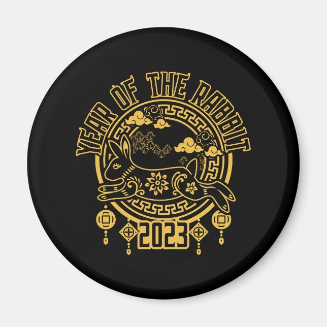 Aimant Nouvel An lunaire chinois du lapin (Devant)