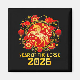 Aimant Nouvelle année chinoise 2026 Année du Cheval Bonne