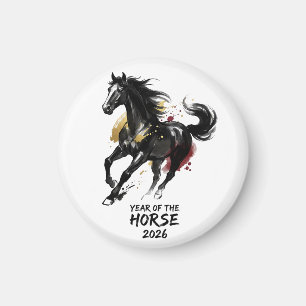 Aimant Nouvelle année chinoise 2026 Cheval Art
