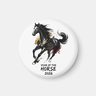 Aimant Nouvelle année chinoise 2026 Cheval Art