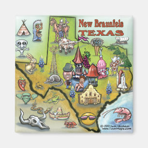 Aimant Nouvelle carte de Braunfels le TEXAS