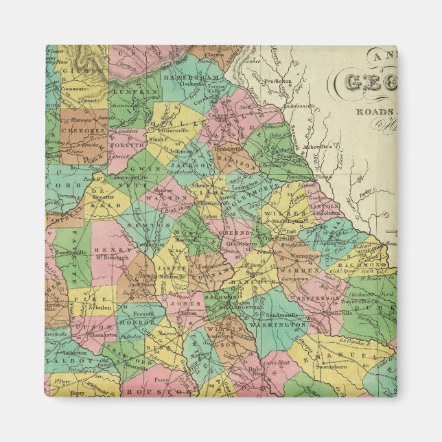 Aimant Nouvelle Carte De Géorgie 2 (Devant)