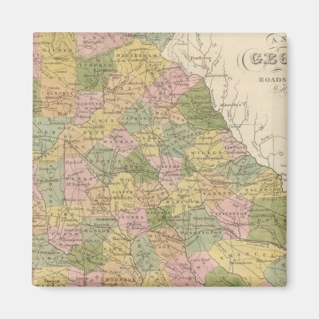 Aimant Nouvelle Carte De La Géorgie (Devant)