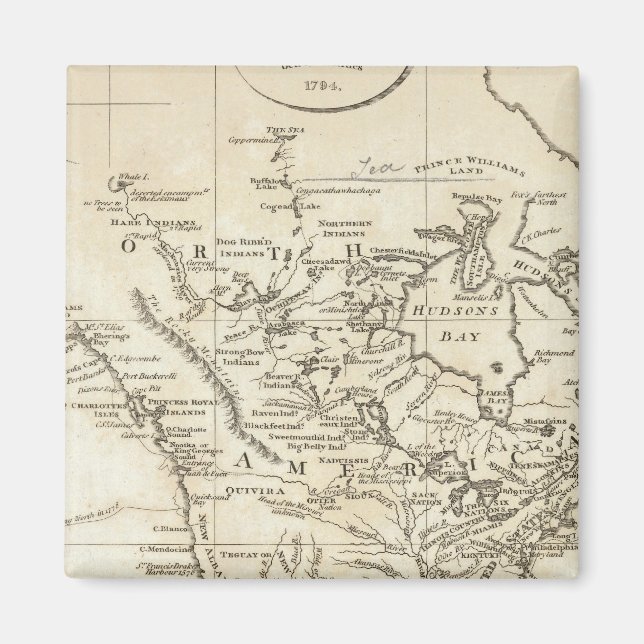 Aimant Nouvelle carte de l'Amérique du Nord (Devant)