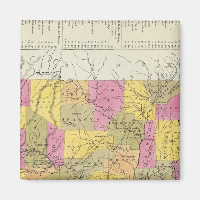 Aimant Nouvelle Carte De L'Arkansas (Devant)