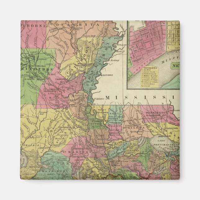 Aimant Nouvelle Carte De Louisiane 2 (Devant)