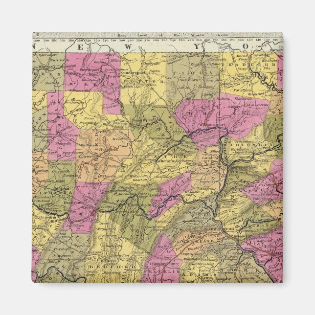 Aimant Nouvelle Carte De Pennsylvanie 2 (Devant)