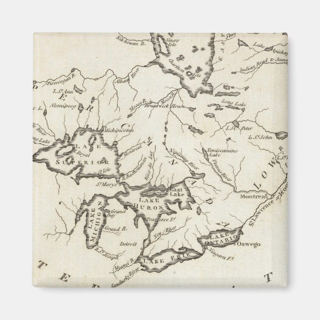 Aimant Nouvelle carte du Haut-Canada et du Bas-Canada (Devant)