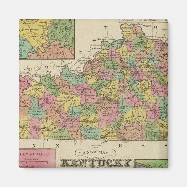 Aimant Nouvelle Carte Du Kentucky (Devant)