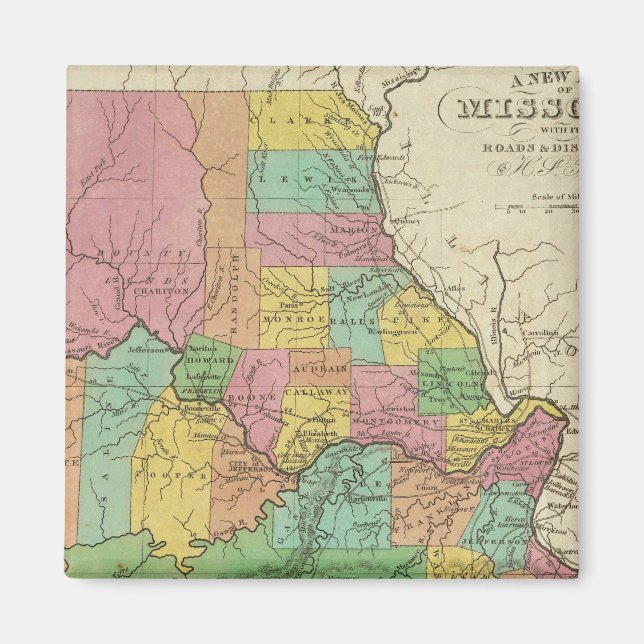 Aimant Nouvelle Carte Du Missouri (Devant)