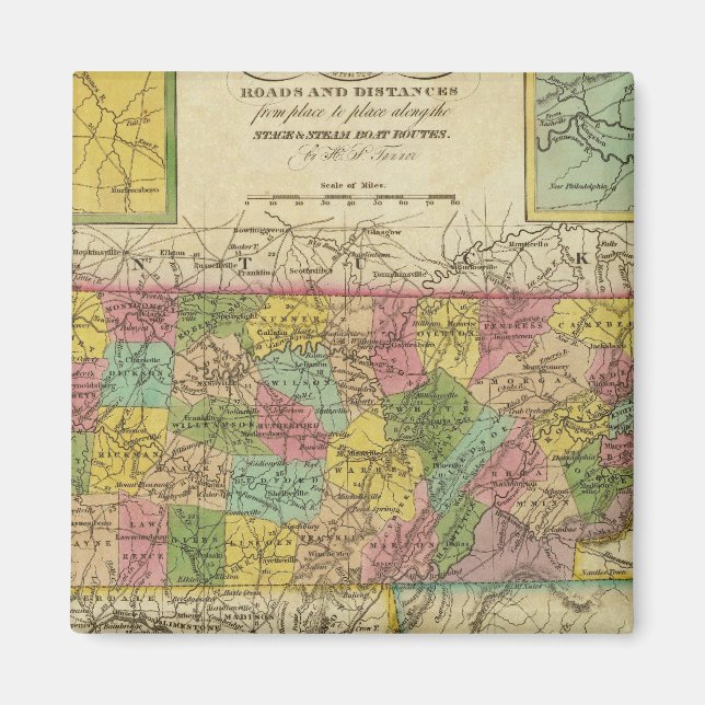 Aimant Nouvelle Carte Du Tennessee 2 (Devant)