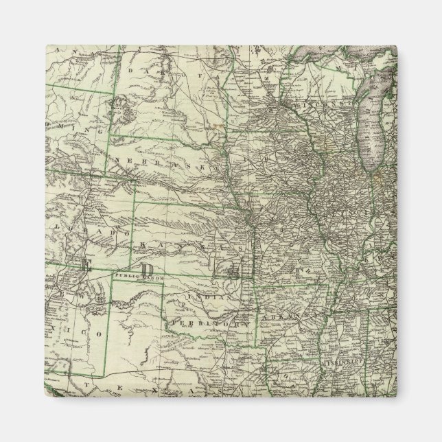 Aimant Nouvelle carte ferroviaire des États-Unis 2 (Devant)