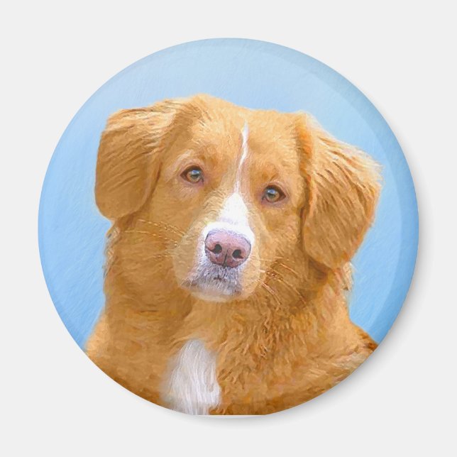 Aimant Nouvelle-Écosse Peinture de chien pour l'essayeur  (Devant)