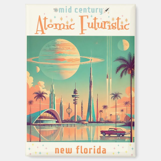 Aimant Nouvelle Floride Futuriste Atomique (Recto)