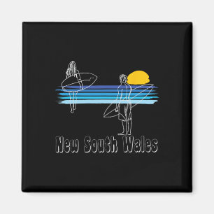 Aimant Nouvelle-Galles du Sud Plage de surf Surf Guy Girl