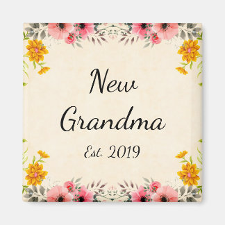 Aimant Nouvelle Grand-mère Est. 2019 Nouvelle Grand-mère