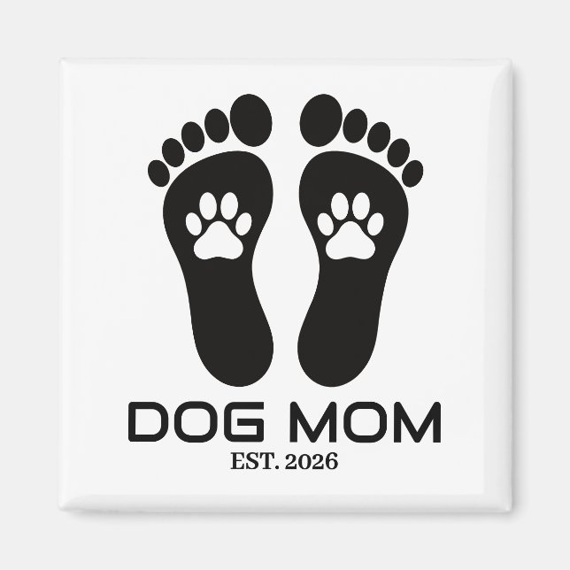 Aimant Nouvelle maman de chien Empreintes de pattes gras  (Devant)