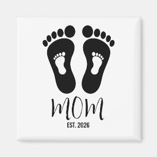Aimant Nouvelle maman Empreintes de bébé établies