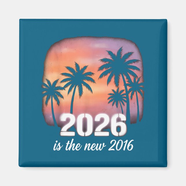 Aimant Nouvelle œuvre d'art tropicale rétro 2026 2016 (Devant)