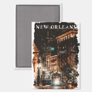 Aimant Nouvelle-Orléans Louisiane Vue de la ville Aquarel