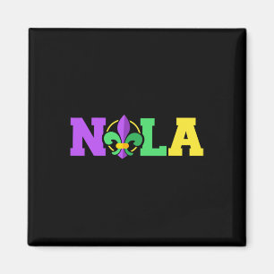 Aimant Nouvelle-Orléans Nola aux couleurs de Mardi Gras e