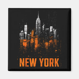 Aimant Nouvelle skyline punk grunge vintage rétro graffit