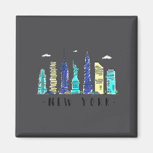 Aimant Nouvelle Ville de York Cyn Skyline Ny Souvenir Aqu