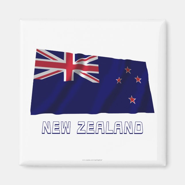 Aimant Nouvelle-Zélande Drapeau avec nom (Devant)