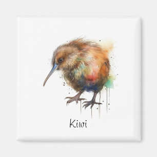 Aimant Nouvelle-Zélande Kiwi aquarelle personnalisable